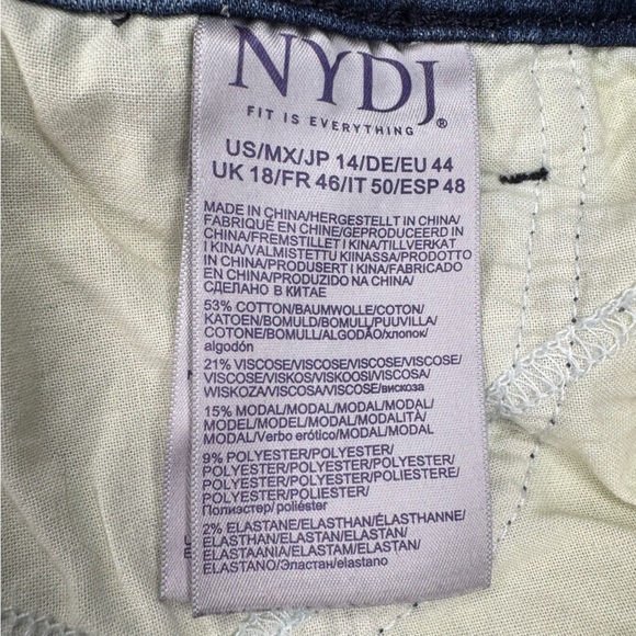 NYDJ Marilyn Straight Leg Ankle Cropped Jeans Size 14 Distressed - Picture 5 of 11